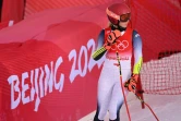 L'Américaine Mikaela Shiffrin, après son élimination dans la 1ère manche du géant aux Jeux olympiques de Pékin, le 7 février 2022 sur la piste de Yanqing