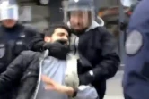 Capture de la vidéo filmée par un militant LFI montrant Alexandre Benalla maîtrisant violemment un manifestant le 1er-Mai à Paris