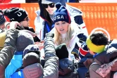 L'Américaine Lindsey Vonn après le Super-G des Jeux olympiques, le 17 février 2018 à Pyeongchang