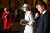 Theresa May quitte l'abbaye Westminster à Londres, où elle a participé aux commémorations de l'arrivée du Windrush il y a 70 ans
