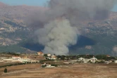 Nuage de fumée provoqué par une frappe au-dessus d'un village dans le sud du Liban, le 9 août 2024