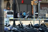 Cordon de police sur le site d'un attentat à la camionnette, le 17 août 2017 à Barcelone