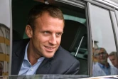 Emmanuel Macron lors d'une visite à l'usine Auriplast le 8 septembre 2016 à Aurillac