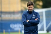 L'entraîneur argentin du Paris Saint-Germain, Mauricio Pochettino, dirige une séance au Camp des Loges le 19 août 2021