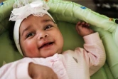 Lojien, la fille d'Aya, chez ses grands-parents Alithi Youssef et Manal Fadlallah, le 4 mars 2017 à Khartoum, au Soudan