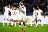 Le milieu de terrain de Lyon Martin Terrier buteur lors de la victoire à domicile 2-1 sur Guingamp en 25e journée de L1 le 15 février 2019