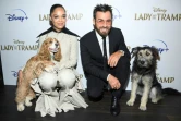 Tessa Thompson (G) et Justin Theroux, ici le 22 octobre 2019 à New York, ont prêté leur voix à "La Belle et le Clochard" pour le remake en prises de vue réelles du dessin animé de 1955