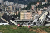 Le pont de Gênes effondré, le 14 août 2028 en Italie