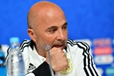 Jorge Sampaoli lors de la conférence de presse de veille de match, le 25 juin 2018 à Saint-Pétersbourg, où l'Argentine affronte le Nigeria