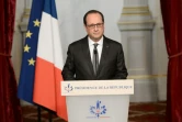 Le président François Hollande lors de son allocution le 14 novembre 2015 à l'Elysée à Paris