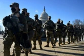 Des membres de la Garde nationale devant le Capitole, le 19 janvier 2021 à Washington