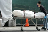 Le corps d'un malade du Covid-19 est transporté hors de l'hôpital de Brooklyn le 8 avril 2020


