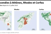 Grèce : incendies à Athènes, Rhodes et Corfou