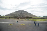 Des touristes visitent jeudi 10 septembre 2020 le site de Teotihuacan, à 50 km de Mexico

