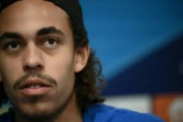 L'attaquant danois de Lepizig Yussuf Poulsen en conférence de presse avant le match de Ligue des champions contre le PSG, le 2 novembre 2021