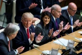 Le président Donald Trump et l'ambassadrice américaine aux Nations unies Nikki Haley à l'ONU à New York le 18 septembre 2017
