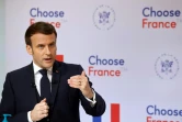 Le président français Emmanuel Macron lors d'une conférence vidéo à l'Elysée, à Paris, pour l'ouverture du précédent sommet "Choose France", le 25 janvier 2021

