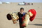 Un petit réfugié irakien qui a fui Mossoul, à la frontière irako-syrienne, à Rajm Salibe le 22 octobre 2016