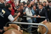 Emmanuel Macron avec des éleveurs le 4 octobre 2019 au "Sommet de l'élevage" à Cournon-d'Auvergne près de Clermont-Ferrand