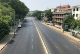 Une rue désertée à Rangoun après un appel à une "grève silencieuse" des opposants au coup d'Etat en Birmanie, le 24 mars 2021