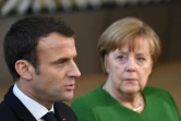 Emmanuel Macron et Angela Merkel le 23 février 2018 à Bruxelles
