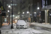 Une rue de Boston dans le Massachusetts, sous la neige, le 13 février 2017