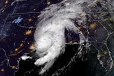 Image satellite de l'ouragan Laura au-dessus de la Louisiane et près du Texas, le 27 août 2020