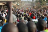Des partisans de la coalition National Super Alliance (NASA) rassemblés à Kawangware, le 28 octobre 2017 au Kenya