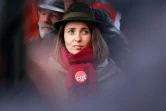 La nouvelle leader de la CGT, Sophie Binet, lors de la 12e journée d'action contre la réforme des retraites, le 13 avril 2023 à Paris