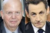 Montage d'une photo de Patrick Buisson, prise le 15 octobre 2012 à Paris et d'une photo de Nicolas Sarkozy prise le 6 mars 2012 à Paris