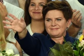 Beata Szydlo, candidate du parti Droit et Justice (conservateurs catholiques eurosceptiques) de Jaroslaw Kaczynski a obtenu la majorité absolue aux élections législatives en Pologne, le 25 octobre 2015