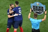 Olivier Giroud remplace Karim Benzema, lors du 8e de finale de l'Euro contre la Suisse, le 28 juin 2021 à Bucarest