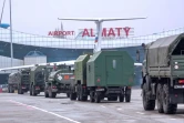 Des camions de l'armée russe se dirigent vers l'aéroport d'Almaty au Kazakhstan, sur une photo publiée le 9 janvier 2022 par le ministère russe de la Défense