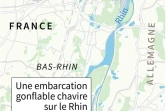 Localisation de Gerstheim (Bas-Rhin) où trois personnes sont mortes jeudi après le chavirement d'une embarcation gonflable sur le Rhin 