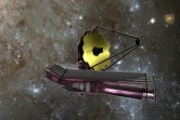 Vue d'artiste du télescope James Webb dans l'espace, qui doit livrer ses premières images scientifiques et en couleur mardi 