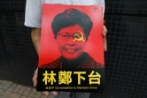 La cheffe de l'exécutif hongkongais, Carrie Lam, représentée sur une affiche tenue par un participant à la manifestation contre un projet de loi d'extradition, le 9 juin 2019