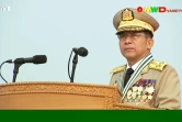 Le général Min Aung Hlaing à Naypyidaw le 27 mars 2021 (capture d'écran via AFPTV d'images diffusées par Myawaddy TV)