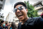L'activiste thaïlandais Jatupat Boonpatararaksa, dit "Pai", pendant un rassemblement devant un commissariat de Bangkok le 28 août 2020