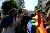 Des participants à la Marche des Fiertés LGBTQ+, le 26 juin 2022 à Istanbul 