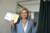 Ebba Busch, leader des Démocrates chrétiens, vote en avance à Stockholm, le 22 août 2018 