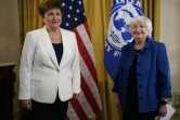 La directrice du FMI Kirstalina Georgieva (g) et la secrétaire américaine au Trésor Janet Yellen, le 1er juillet 2021 à Washington
