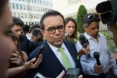 Ildefonso Guajardo, le ministre mexicain de l'Economie, répond à des journalistes à Washington, le 23 août 2018