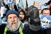 Des manifestants russes réclament "la liberté sur Internet", à Moscou le 10 mars 2019 