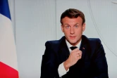 Le président français Emmanuel Macron lors d'une allocution télévisée à Paris pour annoncer le reconfinement du pays le 28 octobre 2020