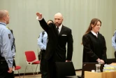 Le néo-nazi norvégien Anders Behring Breivik, auteur d'une tuerie qui a fait 77 morts en 2011, arrive pour le procès en appel sur ses conditions de détention, le 10 janvier 2017 à la prison Telemark à Skien 