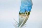 Une mosquée peinte sur une plume par Micro-Angelo, le 23 août 2019