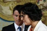 Le Premier ministre Manuel Valls et la ministre du Travail Myriam El Khomri, lors d'ue conférence de presse à Matignon, le 29 juin 2016