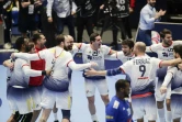 Les Portugais euphoriques après leur victoire sur la France à l'Euro de hand à Trondheim, en Norvège, le 10 janvier 2020