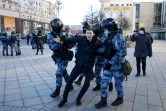 Arrestation lors d'une manifestation à Moscou contre l'invasion russe en Ukraine, le 27 février 2022
