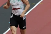 Krystsina Tsimanouskaya lors des séries du 100 m aux JO de Tokyo, le 2 août 2021